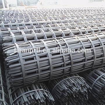 High strength steel-plastic compound geogrid