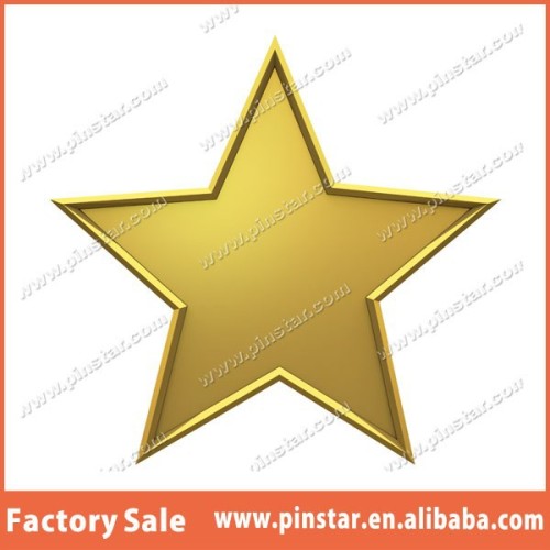 Die struck gold plated custom made star shape metal lapel pin