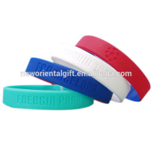 solid color debossed silicone bracelet