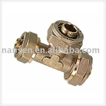 Brass Stainless Flexible Equal Tee Fitting