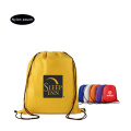 Yellow sport nylon packsack bag with draswtring