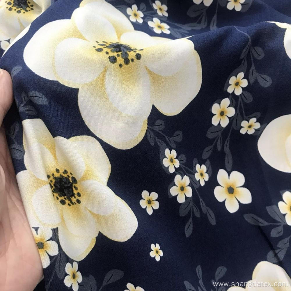 Hot Sale Flower Design Rayon Screen Print Fabric