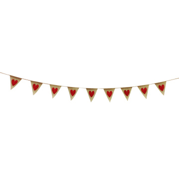 Valentine'day burlap love heart bunting garland