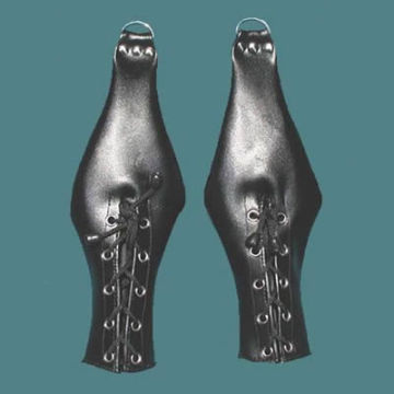 Fetish Bondage Restraints ther Male PVC Leather Bondage Gloves Handcuff Mitten