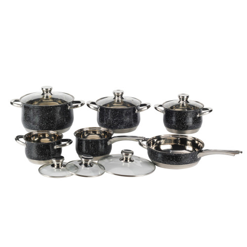 Black painting outside cookware set