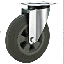 100mm industrial rubber casters without brakes
