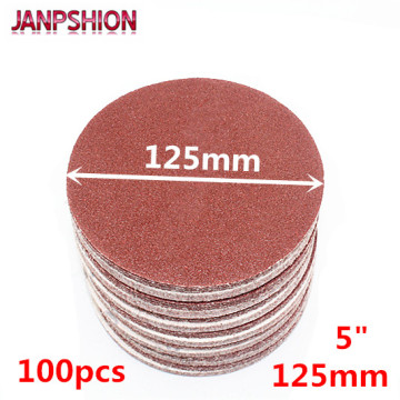 JANPSHION 100pcs 5" 125mm Peel & Stick Sandpaper Sanding Disc for Sander with Grit 60 80 120 180 240 320 400 600 800 1000 1200