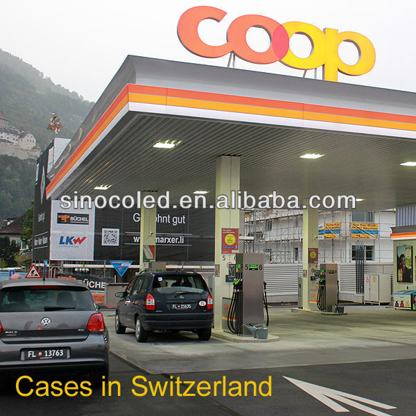 120W LED Canopy Light Fixtures Efficient 135LM/W LED Bay Lights Aluminum IP65 Rating Petrol Station CE ROHS PSE Warehouses