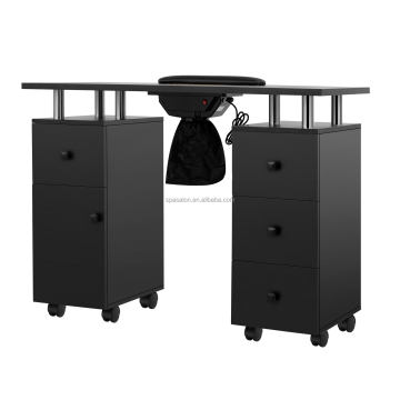 Black Nail Table with Cleaner for Modern Manicure Spas in China