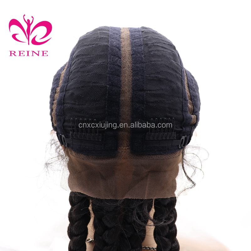 Reine Free Shipping Long Box Braided Lace Wigs Synthetic Hair Lace Front Wigs Heat Resistant Braided Wigs For Black Women
