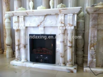 Marble Fireplace Mantel,White Onyx Fireplace