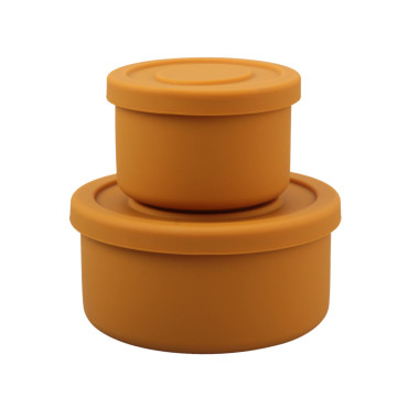 Cylindrical Silicone Baby Lunch Box for Outdoor Usage