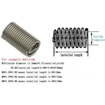 M16 stainless steel coil thread insert
