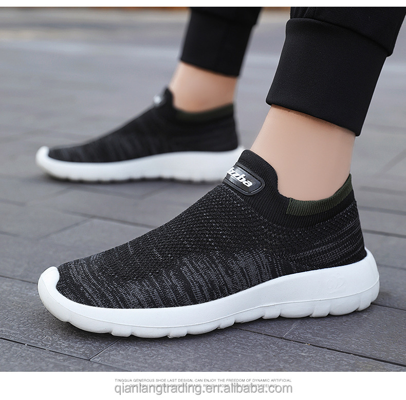 men Running shoes flying knit pumps shoes,couples Slip-On walking shoes for women/men ,Polyurethane high elastic flying weave