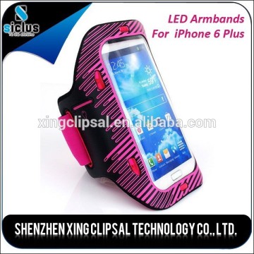 lycra running led strap lighted logo printed armband for smartphones