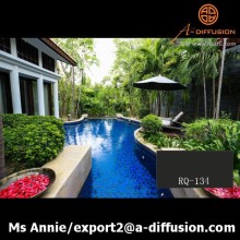 black swimming pool tile