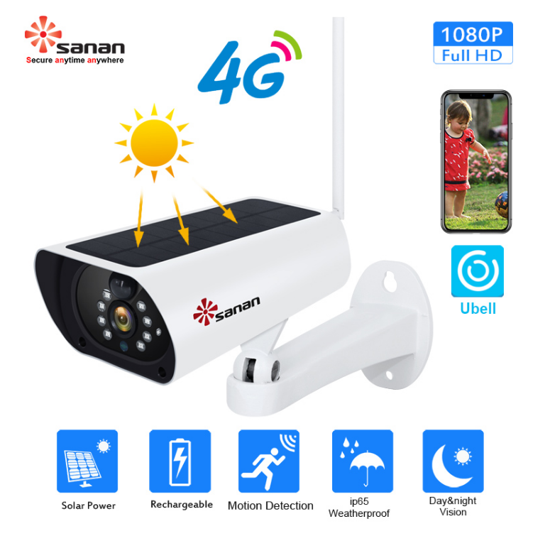 4G රැහැන් රහිත CCTV ආරක්ෂක කැමරාව PIR එලාම්