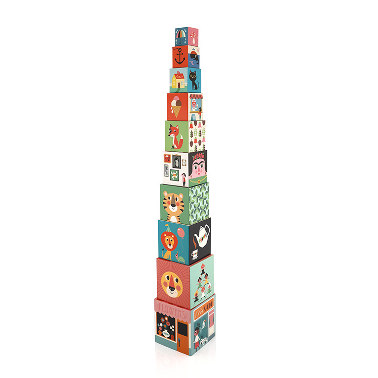 Kids Educational Toys Stacking Nesting Paper Cardboard Building Blocks