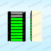 2pcs 10 Segment LED Bargraph Wide Display (12mm) Emerald