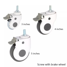 Medical caster wheel with brake ABS medical bed castor wheel hospital bed caster wheel
