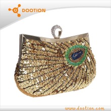 peacock clutch bag