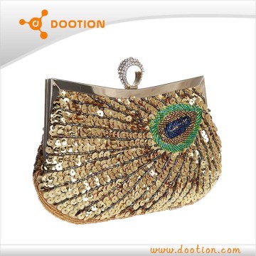 peacock clutch bag