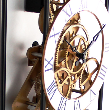 Reloj de pared de engranaje ahuecado esqueleto retro