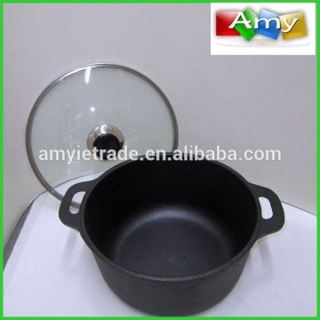 cast iron casserole with glass lid
