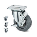 Plate Swivel Holder Side Brake Grey TPR Caster