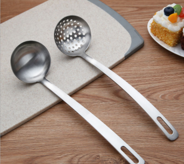 2 Piece Stainless Steel Soup Ladle Slotted Spoon