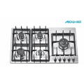 Fogão de gás grande de 5 queimadores de aço inoxidável