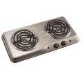 Stainless steel double burner hotplate