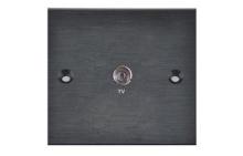 Sandblast Finished Multimedia Wall Plate For One TV Socket