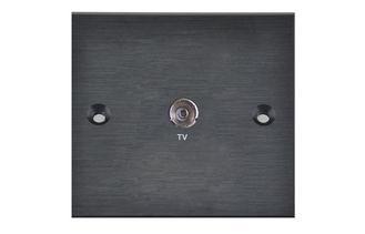 Sandblast Finished Multimedia Wall Plate For One TV Socket