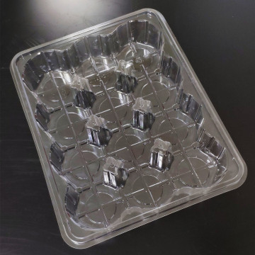 Clear PET plastic tray 9 slots for cakes