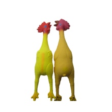Eco-Friendly soft rubber squeaky chicken pet toys