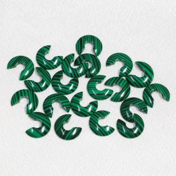 Synthetic Malachite Crescent Loose Stone Malachite Gemstone
