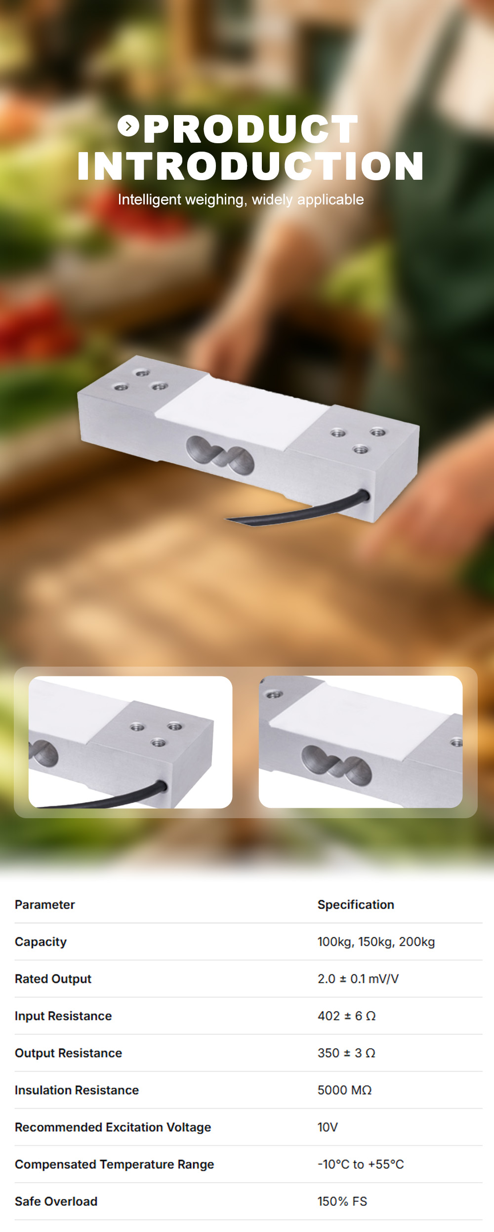 B08 เซ็นเซอร์ชั่งน้ำหนักแพลตฟอร์มที่แม่นยำ X B08 Precision Platform Scale Sensor X