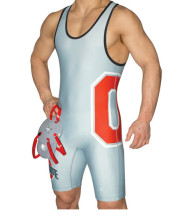 Cheap custom sublimated printing wrestling singlets