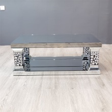 Rectangle Mirrored Coffee Table With Legs