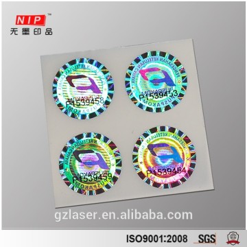 Pet plastic material hologram tag labels for clothing