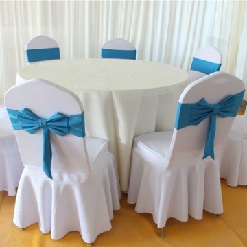 Banquet Elastic Organza Chair Covers with Bows and Sashes for Weddings