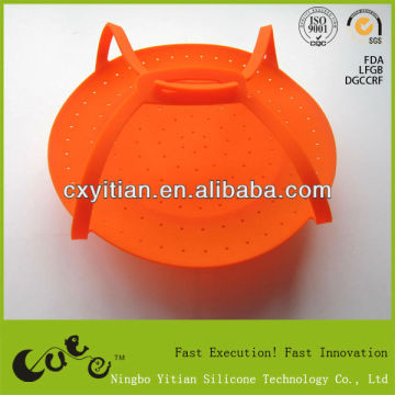 steamer silicone flat strainer with long handle