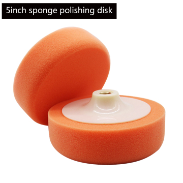 5 Inch 125cm Auto Car Polishing Buffing Polishing Pad Sponge Wheel Waxing Orange 10mm