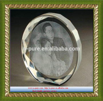 wholesale photo laser engrave crystal cube,custom engraved photo crystal round cube