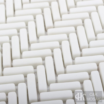 Herringbone Glass Mosaic Tile for Bathroom