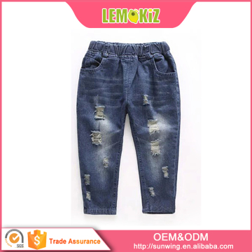 Wholesale children jeans 2-14 years brushed korean style boy britches pants
