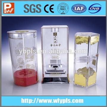 Plastic 3D transparent wine package box