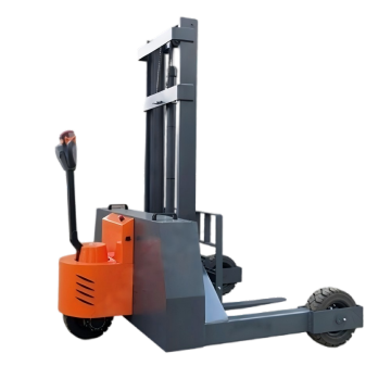 Stepped stacker and forklift truck