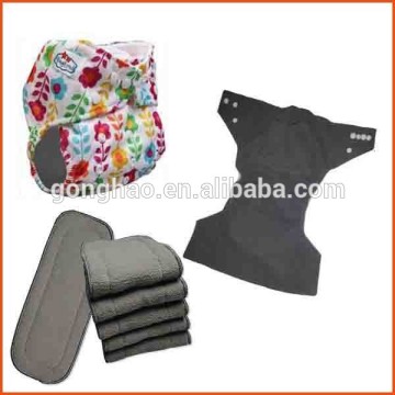 Chinese Manufacturer Made Charcoal bamboo diaper , Babyland best seller Charcoal aio bamboo diaper